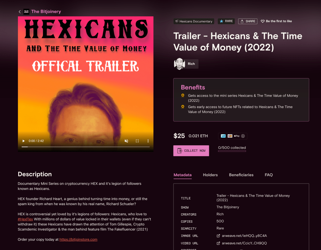 Trailer Token for Hexicans & The Time Value of Money&nbsp;(2022)