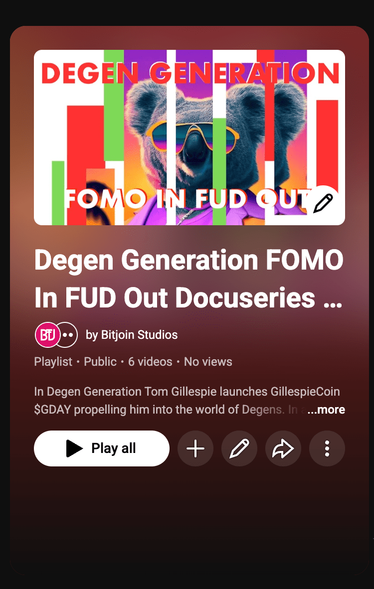 NOW DROPPING ON YOUTUBE: Degen Generation Docuseries&nbsp;(2025)